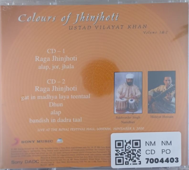 Ustad Vilayat Khan - Colours of Jhinjhoti (CD) (2)