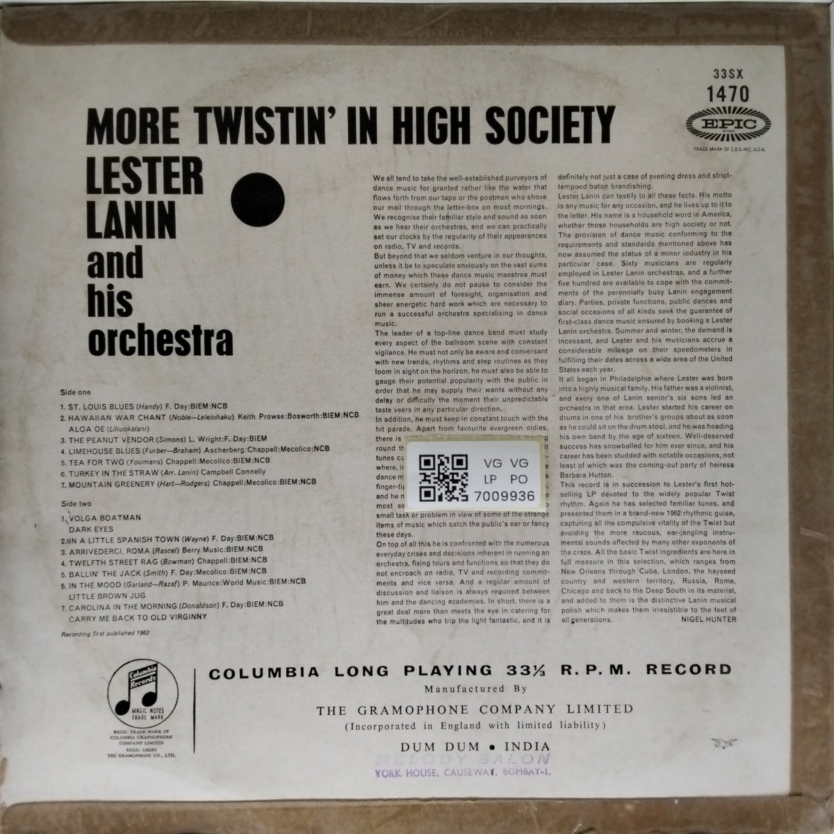 Lester Lanin and His Orchestra - More Twistin' in High Society (Vinyl)