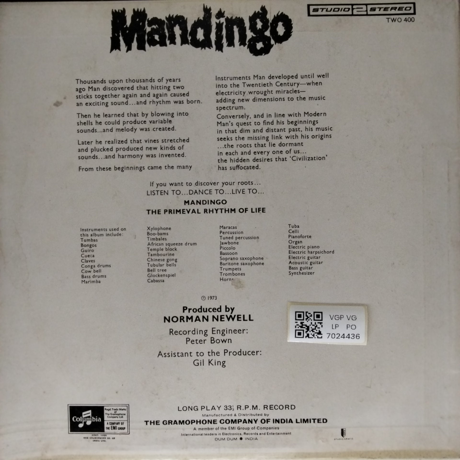 Mandingo - The Primeval Rhythm of Life (Vinyl)