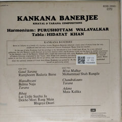 Kankana Banerjee - Khayal & Tarana Compositions (Vinyl)