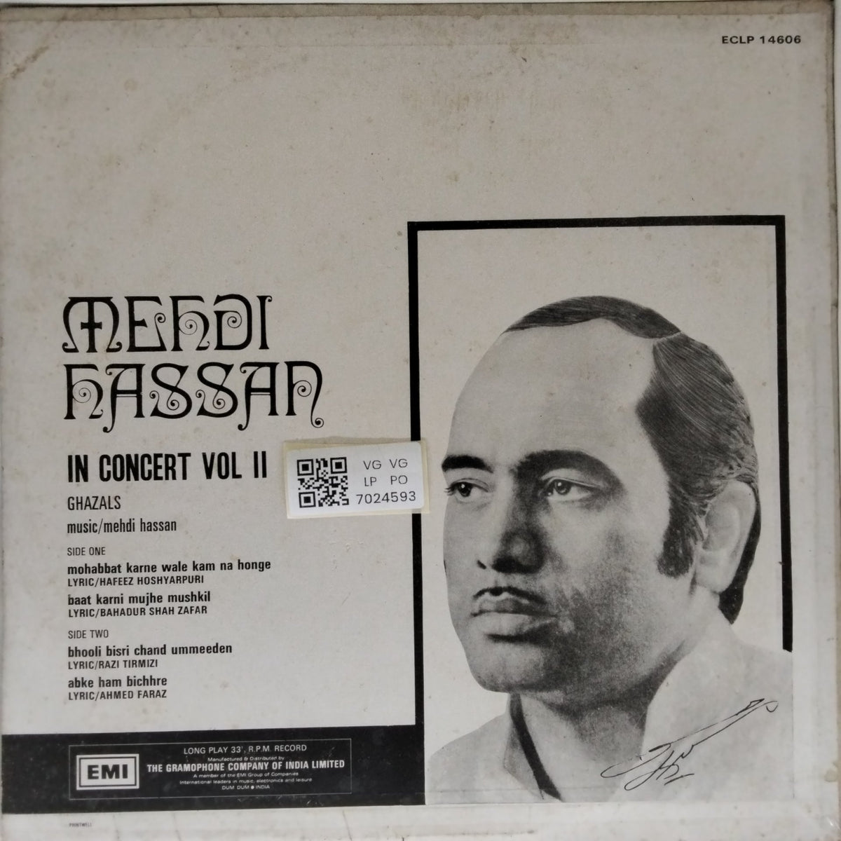 Mehdi Hassan - In Concert Vol II (Vinyl)
