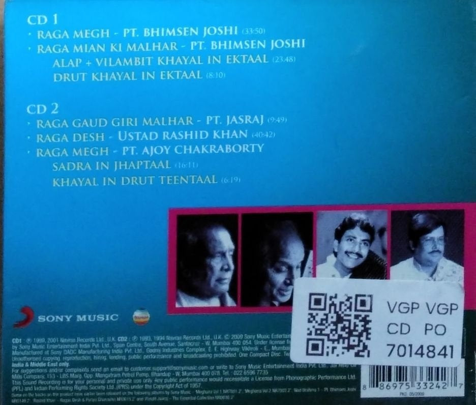 Pt. Bhimsen Joshi, Pt. Jasraj, Ustad Rashid Khan, Pt. Ajoy Chakraborty - Megha Barse (CD) (2)