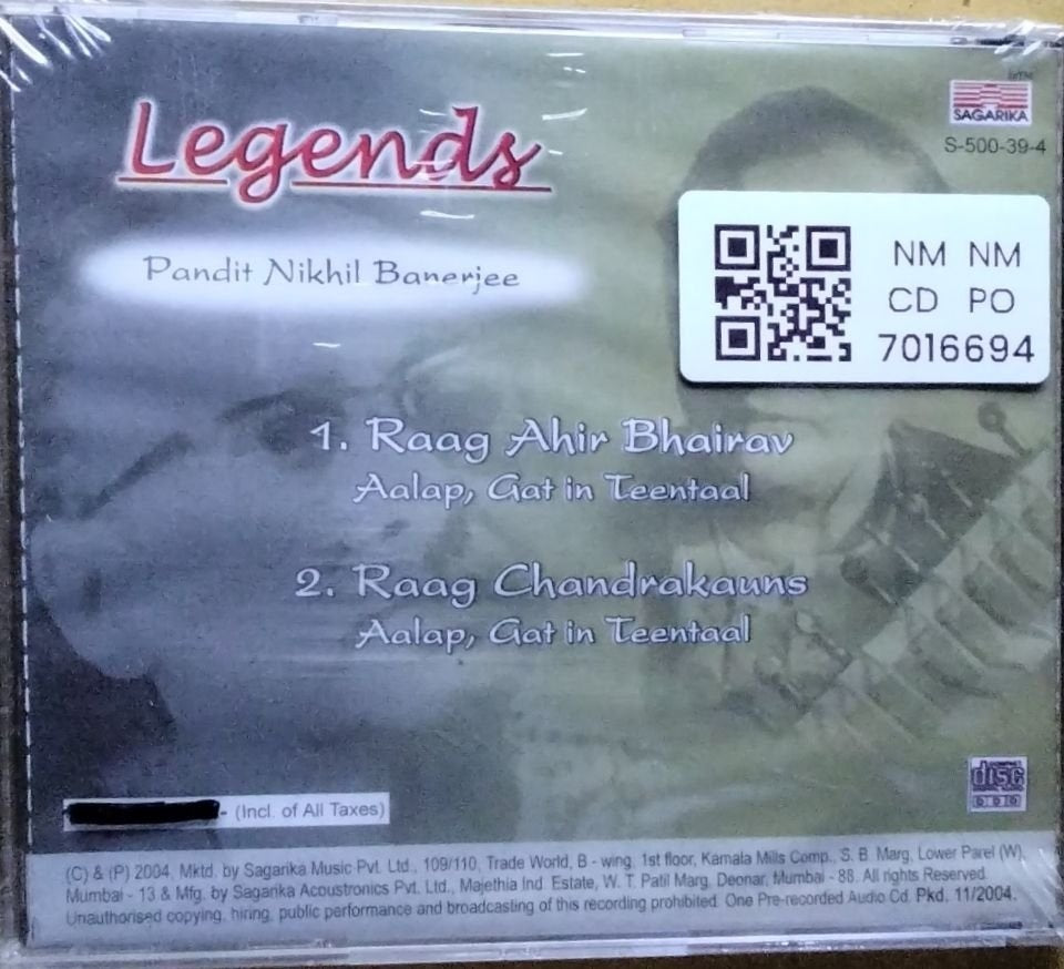 Pandit Nikhil Banerjee - Legends (CD)