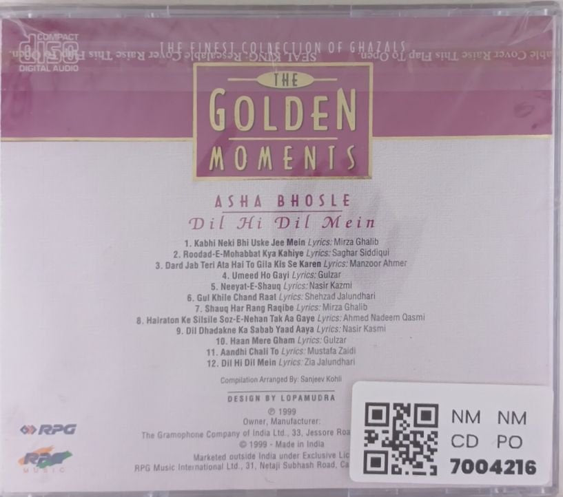 Asha Bhosle - The Golden Moments: Dil Hi Dil Mein (CD)