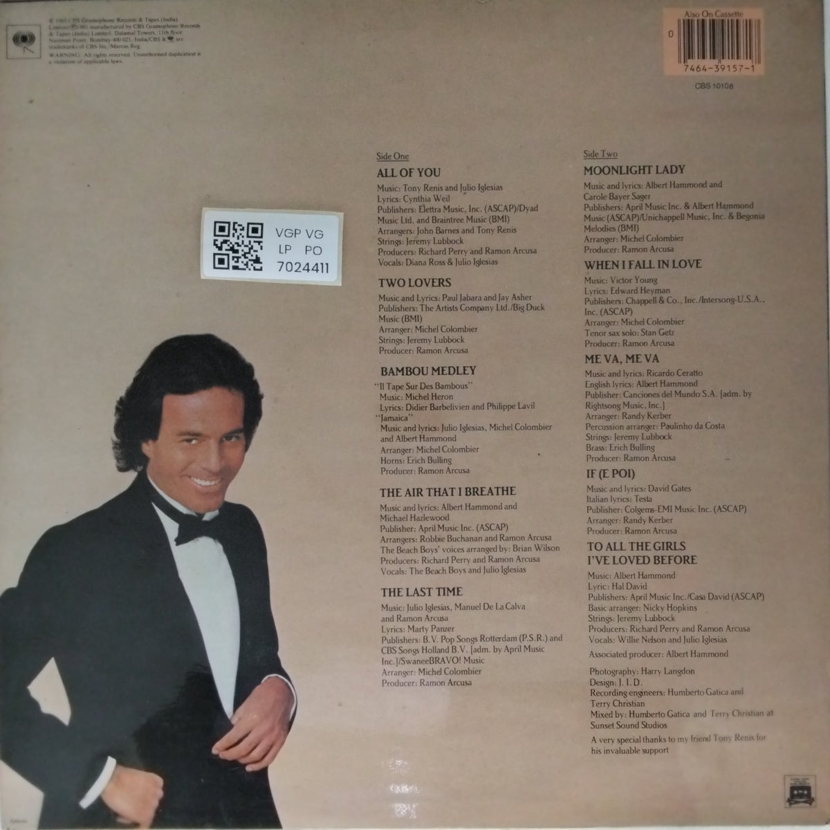Julio Iglesias - 1100 Bel Air Place (Vinyl)