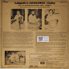 Lalgudi G. Jayaraman - Live at Shanmukhananda Hall Bombay (Vinyl)