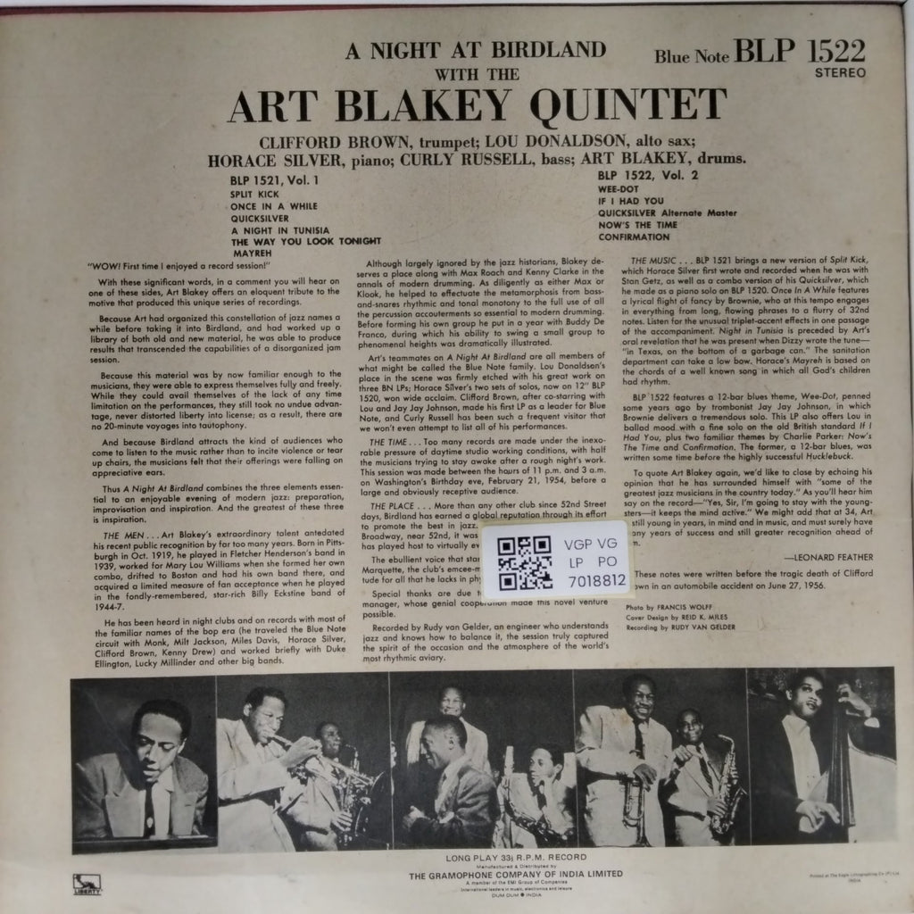 Art Blakey Quintet - A Night at Birdland Volume 2 (Vinyl)
