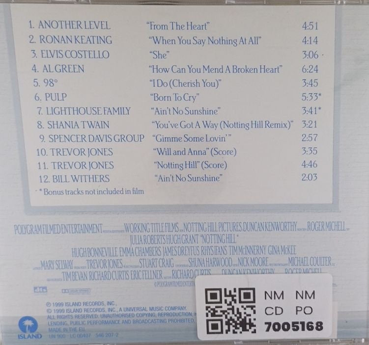 Various - Notting Hill - Music From The Motion Picture (CD)