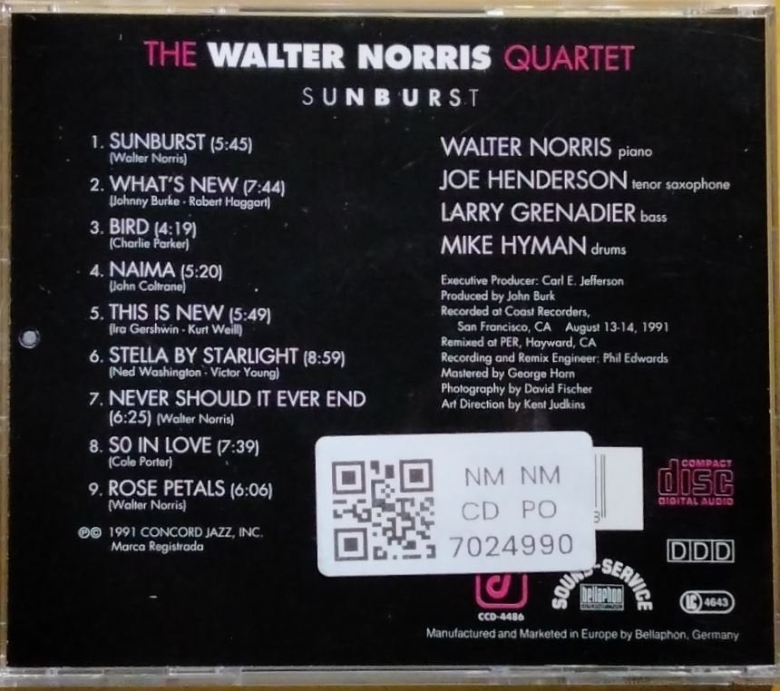 Walter Norris Quartet - Sunburst (CD)