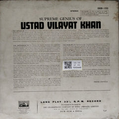 Ustad Vilayat Khan - The Supreme Genius of Ustad Vilayat Khan (Vinyl)