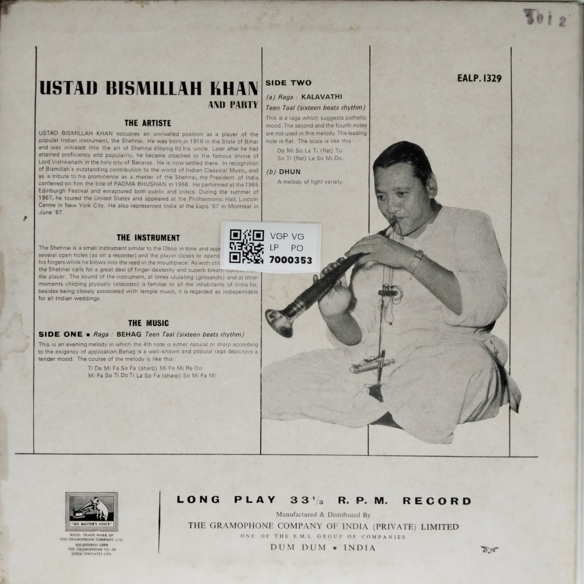 Bismillah Khan - Shehnai (Vinyl)