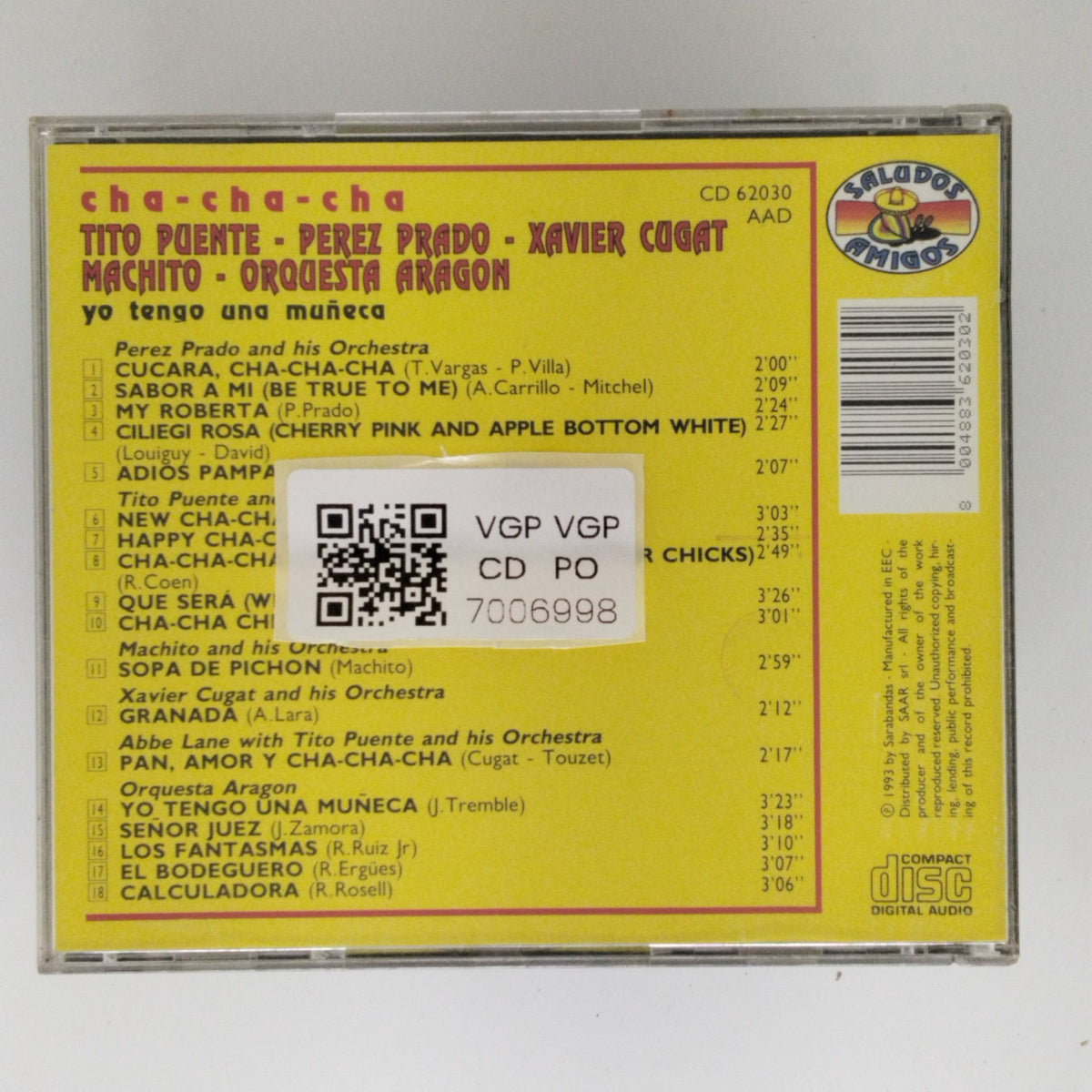 Tito Puente, Perez Prado, Xavier Cugat, Machito, Orquesta Aragon - CHA CHA CHA (CD)