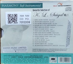 K. L. Saigal - Favourite Selection of K. L. Saigal Vol. 1 (Instrumental) (CD)