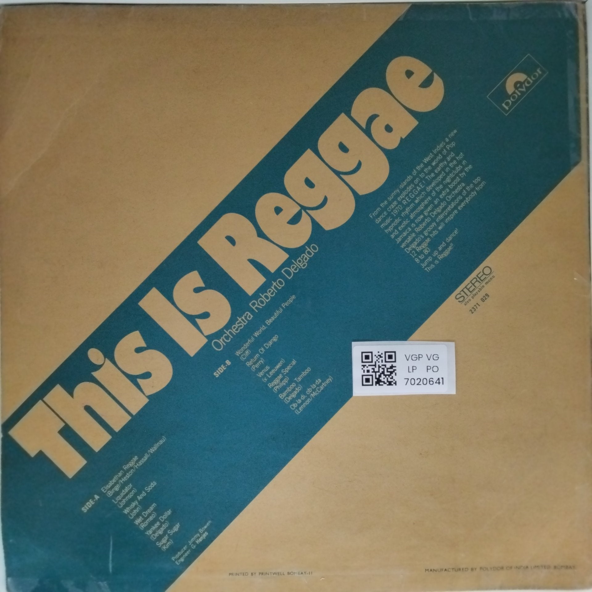 Orchestra Roberto Delgado - This Is Reggae (Vinyl)