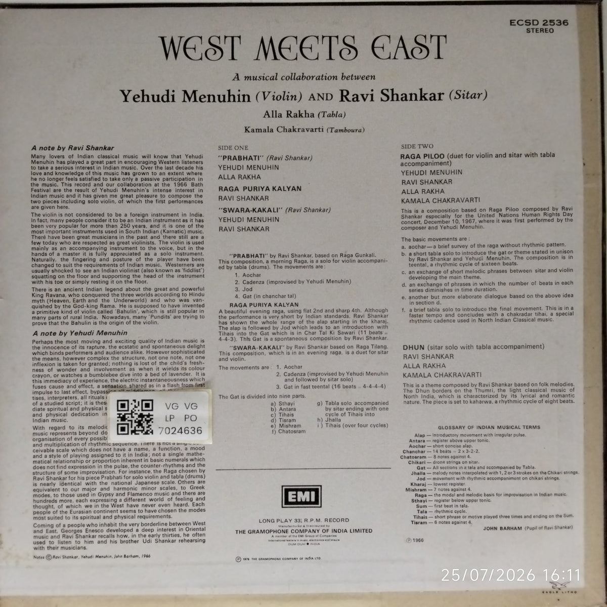 Yehudi Menuhin, Ravi Shankar - West Meets East (Vinyl)