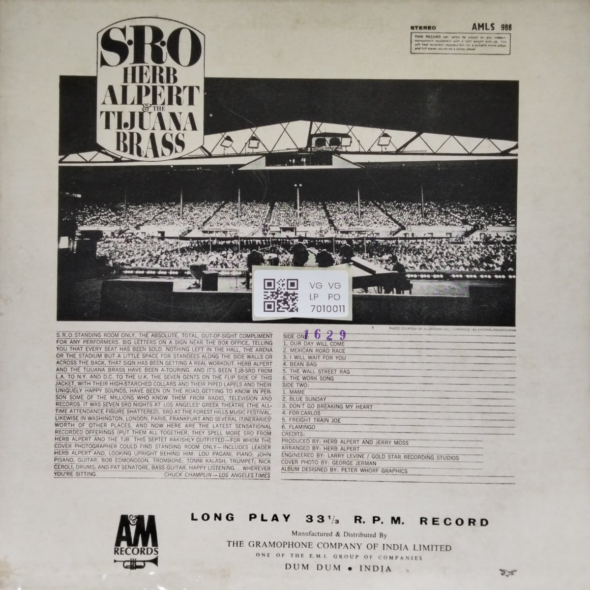 Herb Alpert & The Tijuana Brass - S.R.O. (Vinyl)