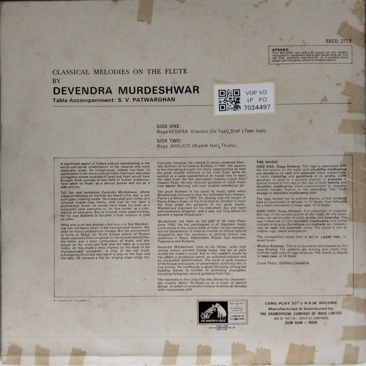 Devendra Murdeshwar - Classical Melodies on the Flute (Vinyl)