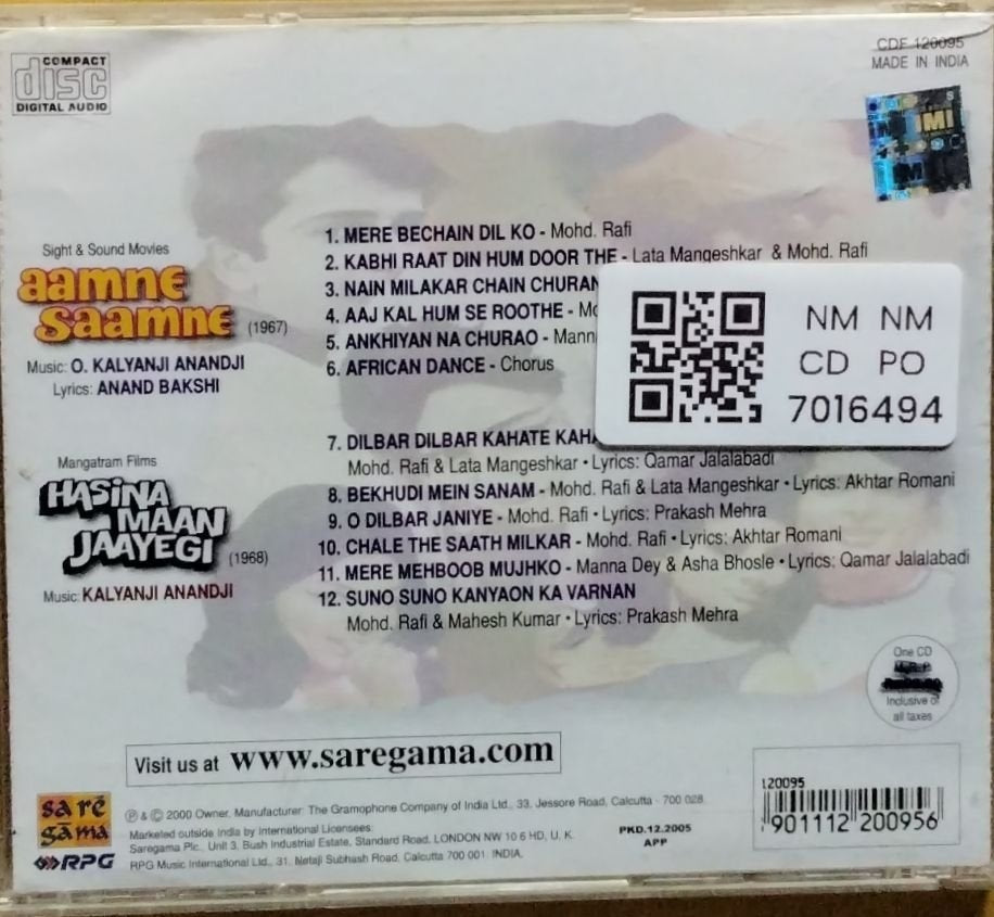 Kalyanji Anandji - Aamne Saamne / Hasina Maan Jaayegi (CD)