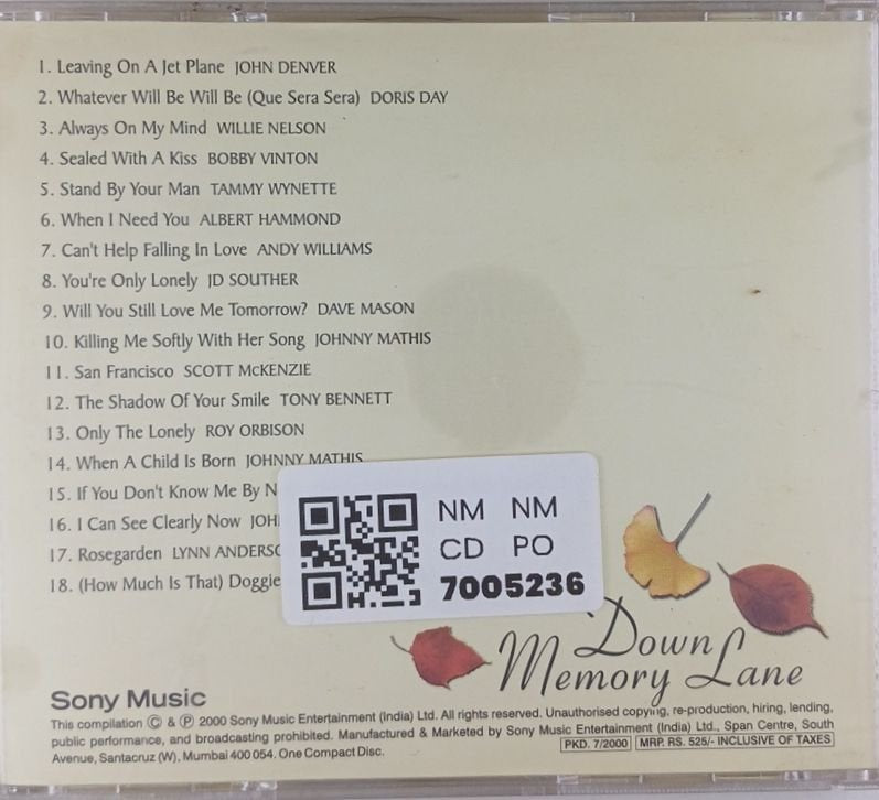 Various - Down Memory Lane (CD)