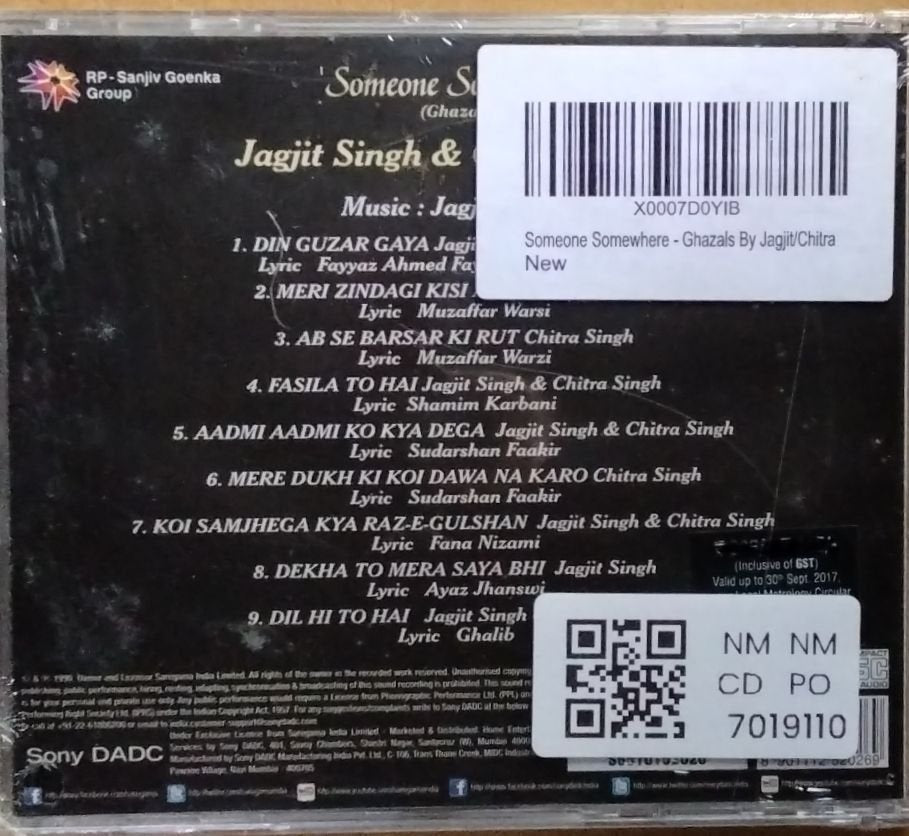 Jagjit Singh & Chitra Singh - Someone Somewhere (CD)