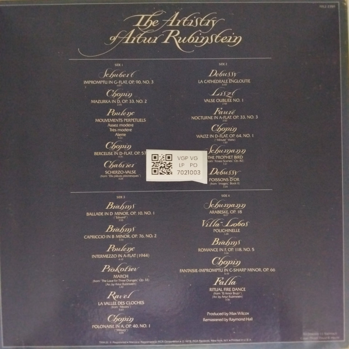 Artur Rubinstein - The Artistry of Artur Rubinstein (Vinyl) (2)