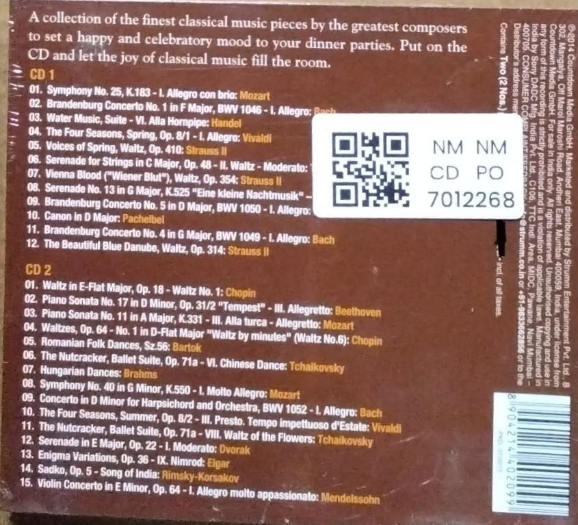 Various - The Best Western Classical Music for Dinner Parties (CD) (2)