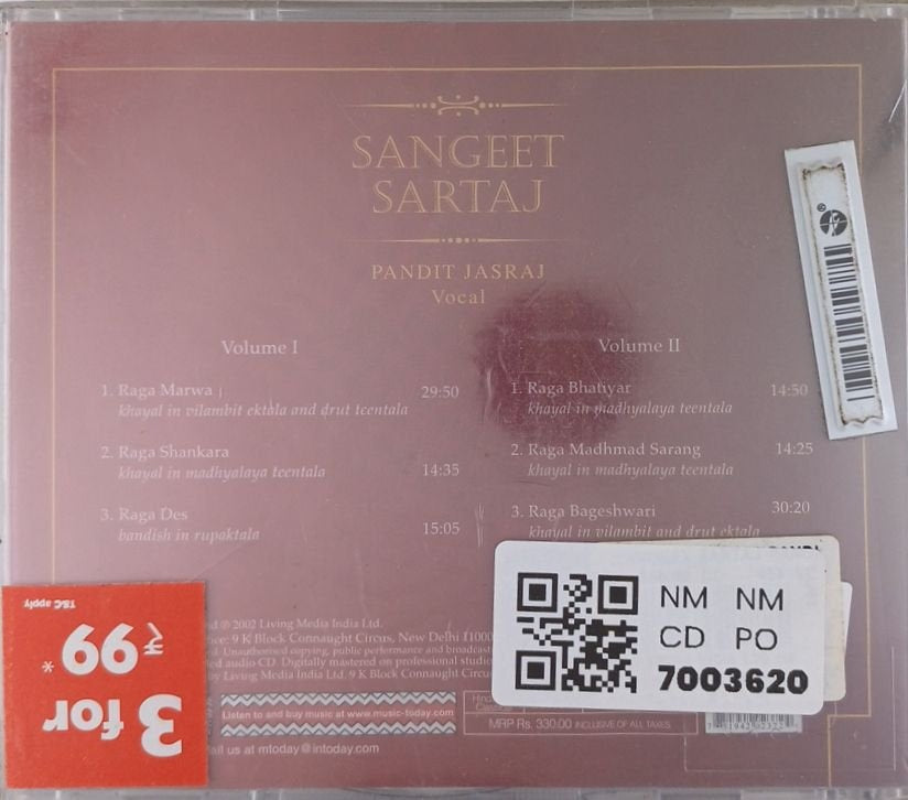 Pandit Jasraj - Sangeet Sartaj Volume I and II (CD) (2)