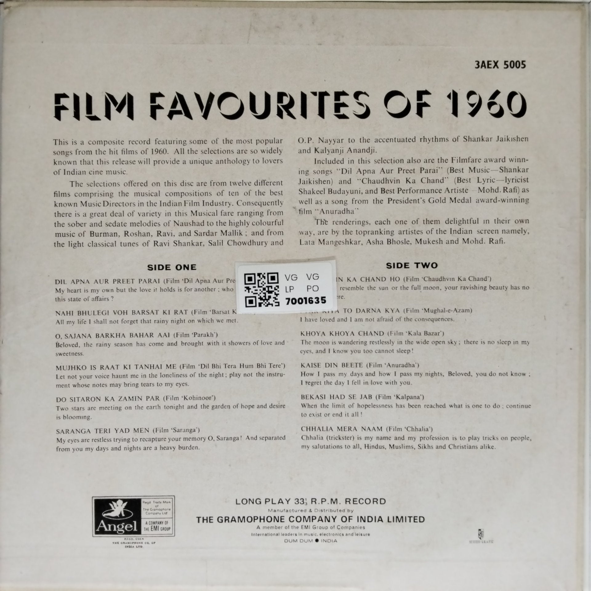 Various - Film Favourites of 1960 (Vinyl)