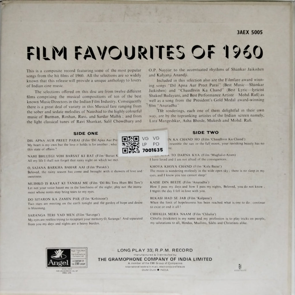 Various - Film Favourites of 1960 (Vinyl)