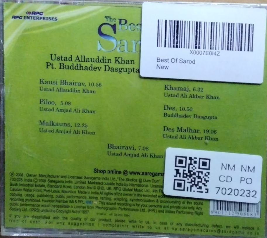 Ustad Allauddin Khan, Ustad Ali Akbar Khan, Pt. Buddhadev Dasgupta, Ustad Amjad Ali Khan - The Best of Sarod (CD)