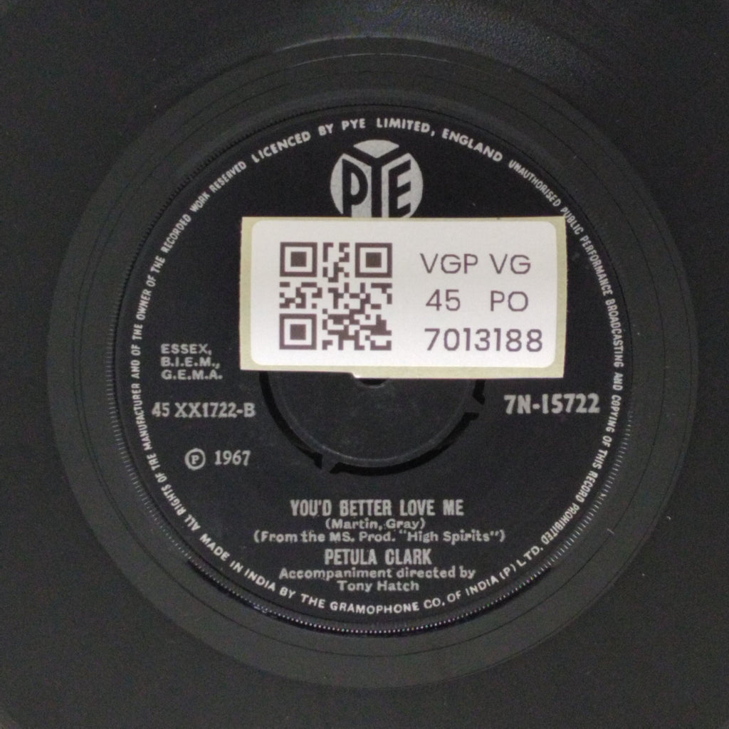 Petula Clark - Downtown / You'd Better Love Me (45-RPM)