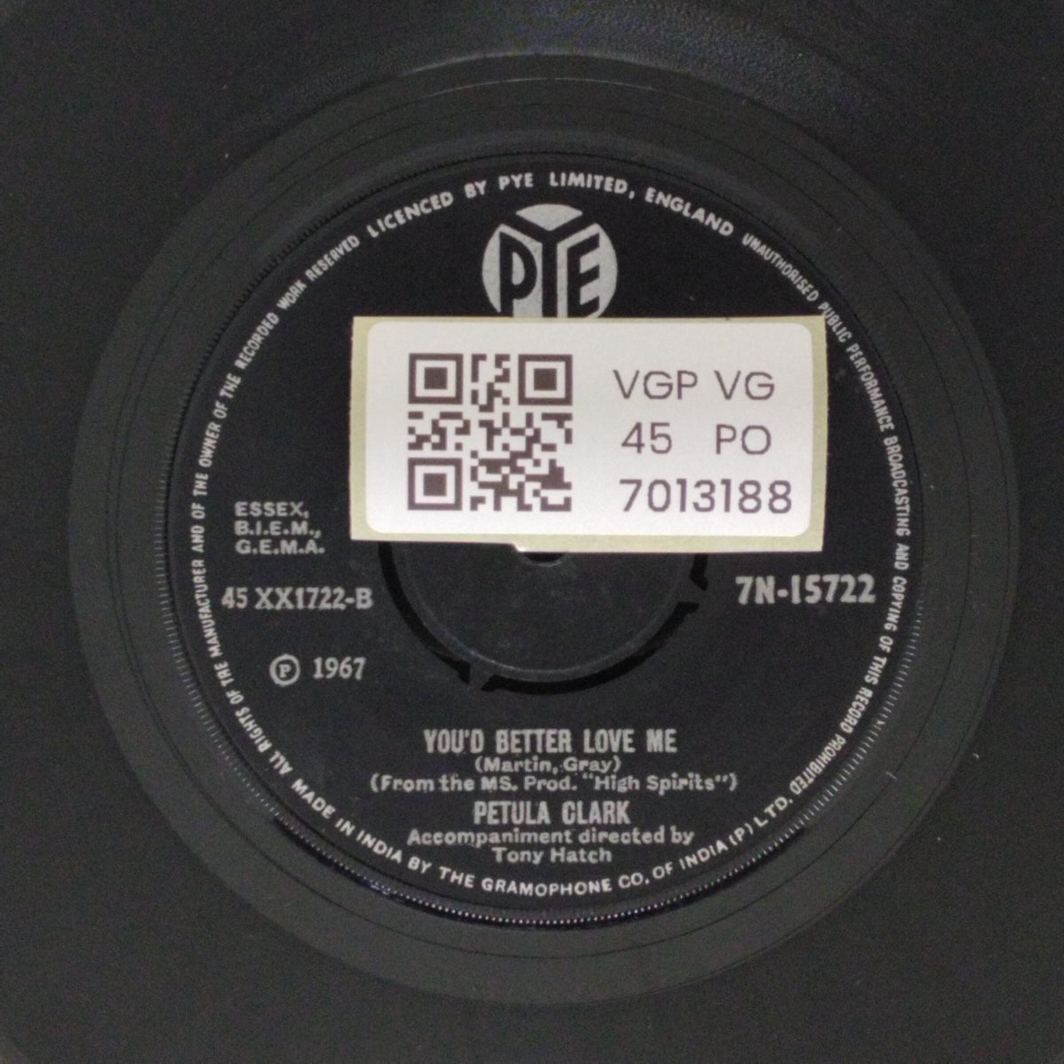 Petula Clark - Downtown / You'd Better Love Me (45-RPM)