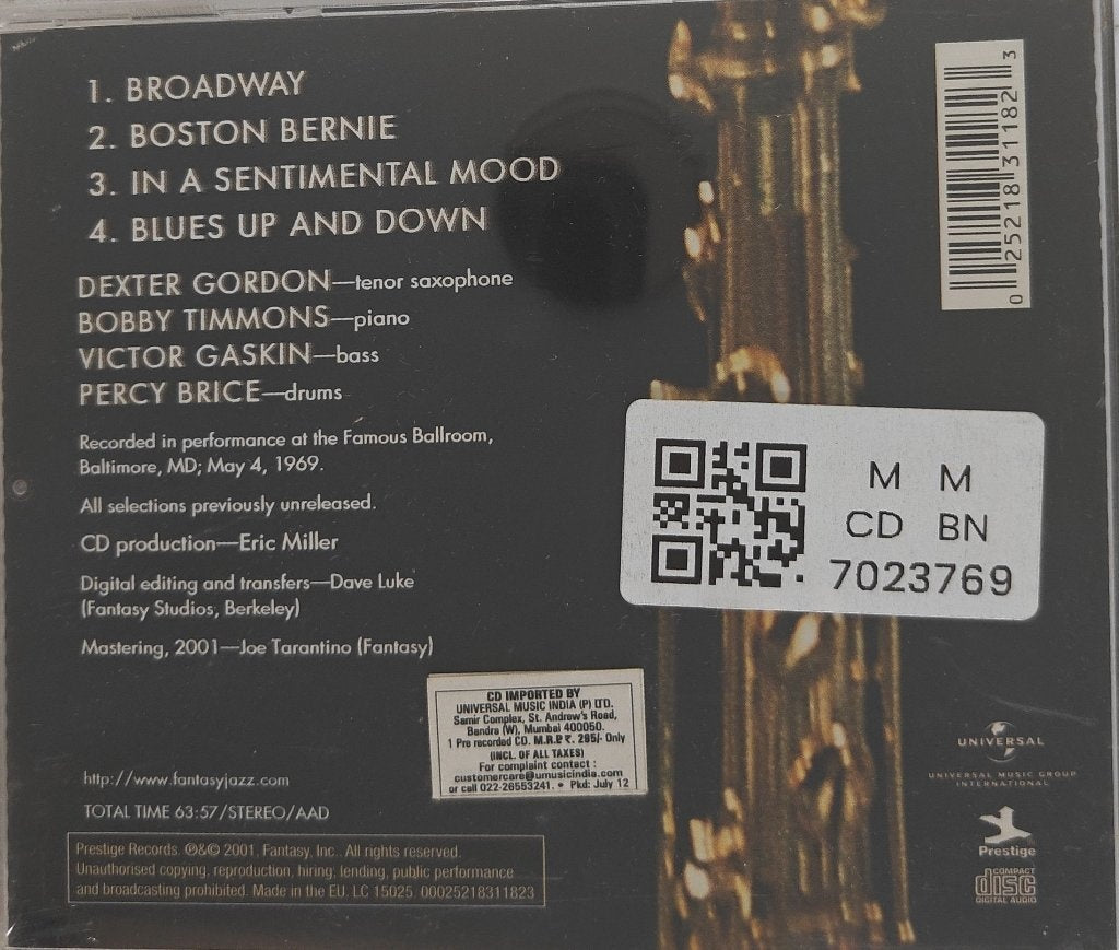 Dexter Gordon - L.T.D. Live at the Left Bank (CD)