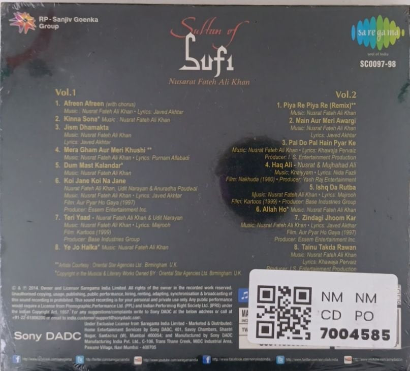Nusrat Fateh Ali Khan - Sultan of Sufi (CD) (2)