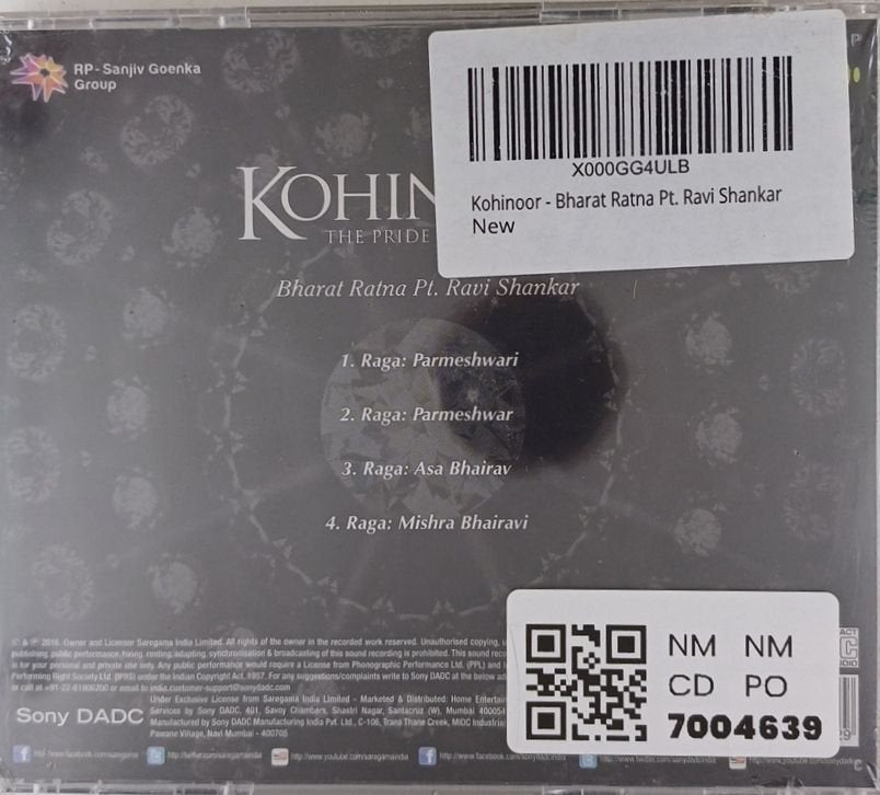 Pt. Ravi Shankar - Kohinoor - The Pride of India (CD)