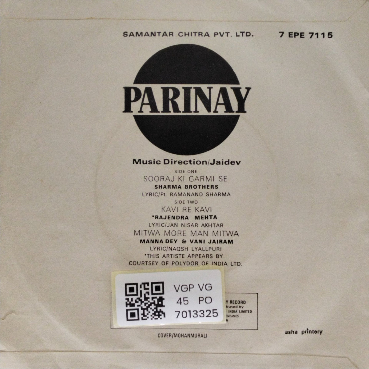 Jaidev - Parinay (45-RPM)
