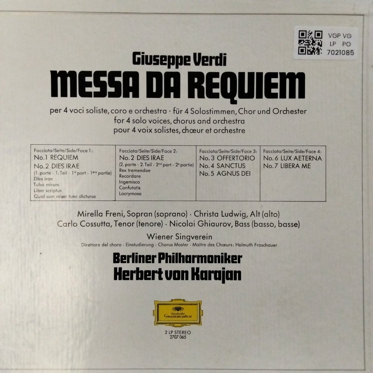 Herbert von Karajan, Berliner Philharmoniker - Messa da Requiem (Vinyl) (2)