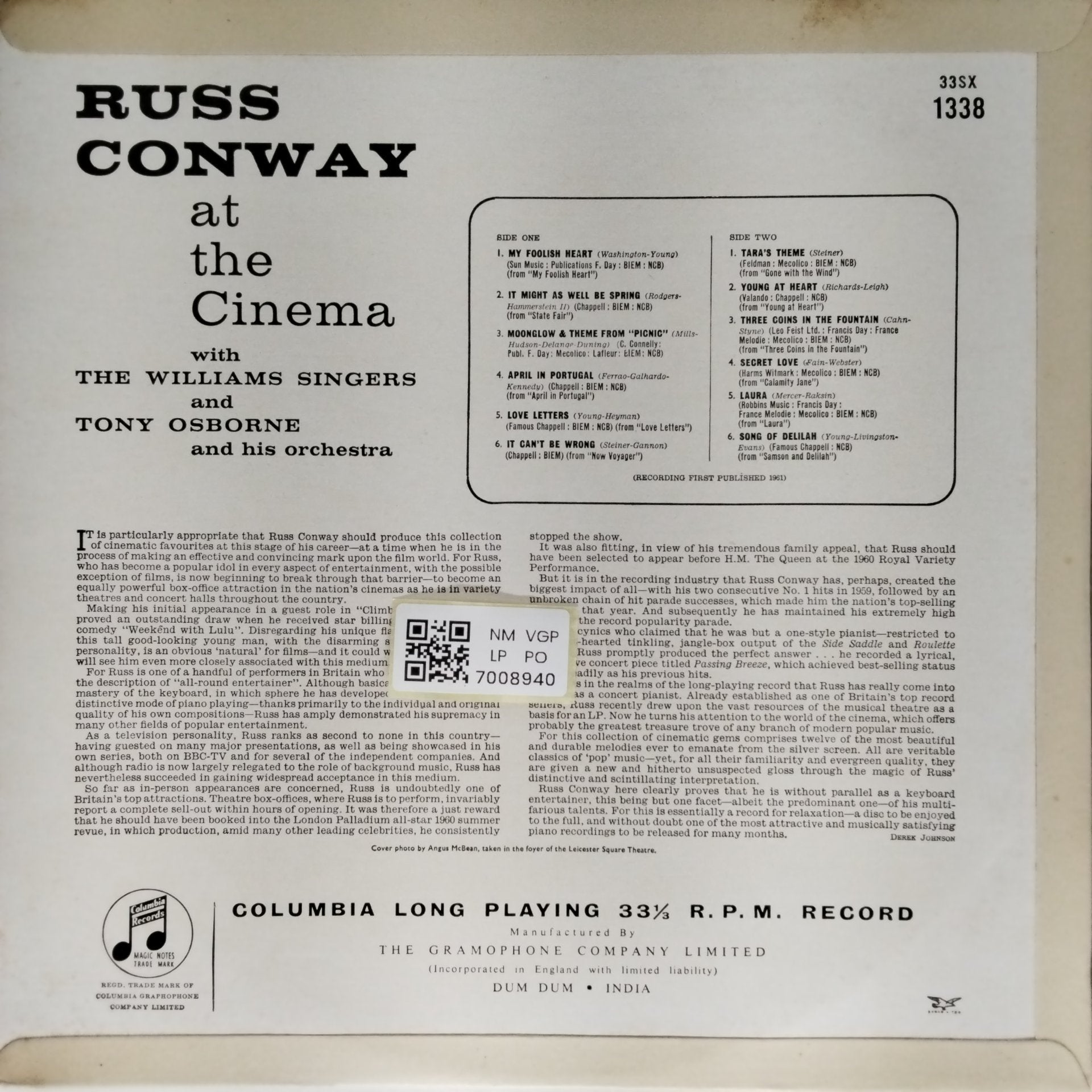 Russ Conway - At the Cinema (Vinyl)