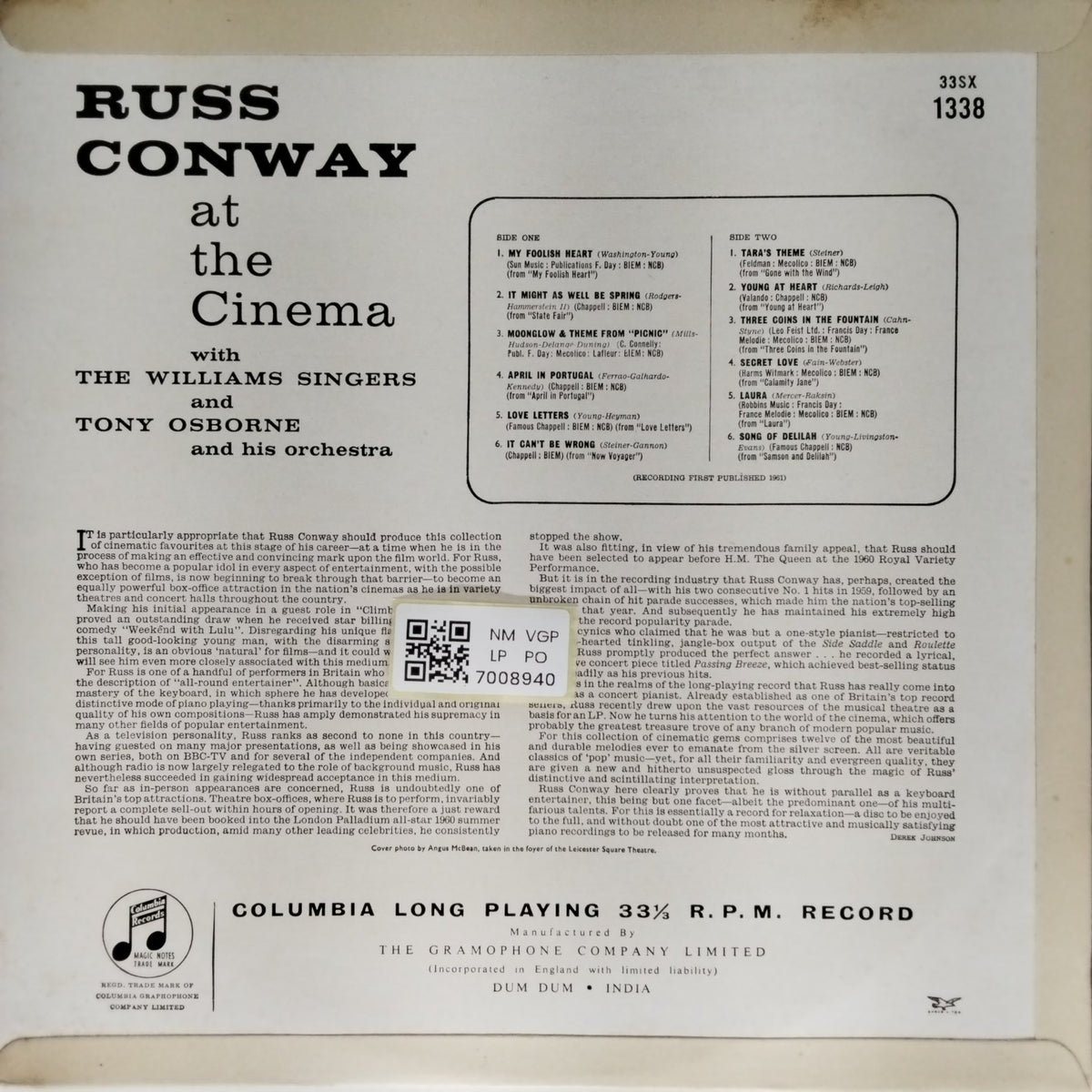 Russ Conway - At the Cinema (Vinyl)