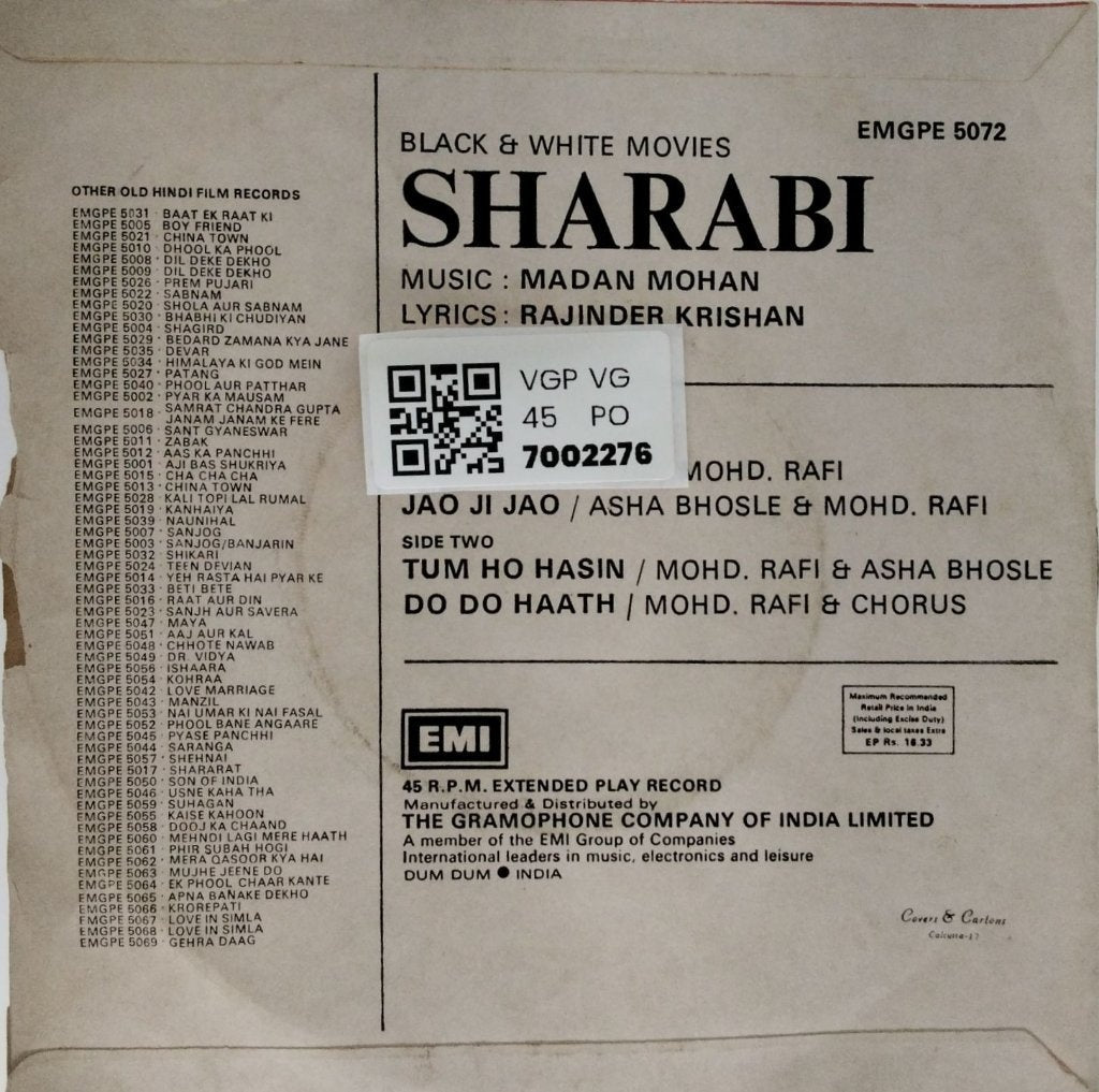 Madan Mohan - Sharabi (45-RPM)