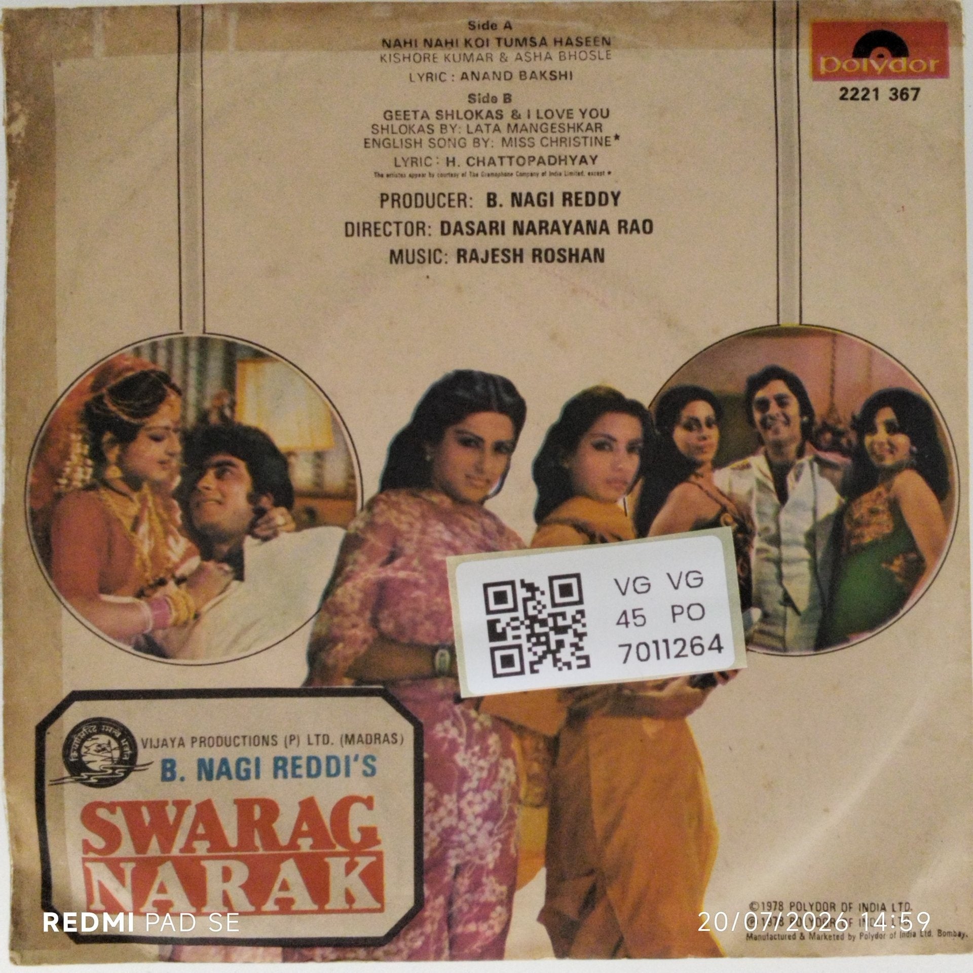 Rajesh Roshan - Swarag Narak (45-RPM)