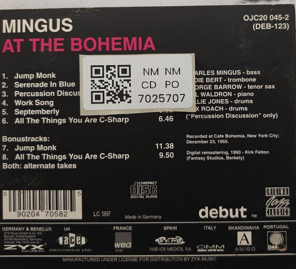 Charles Mingus - Mingus at the Bohemia (CD)