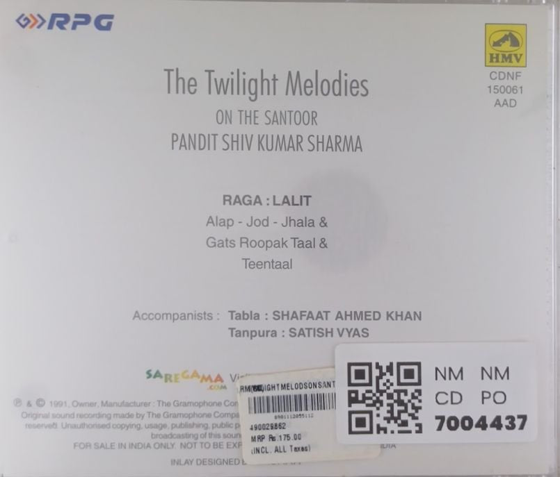 Pt. Shiv Kumar Sharma - Twilight Melodies on the Santoor (CD)