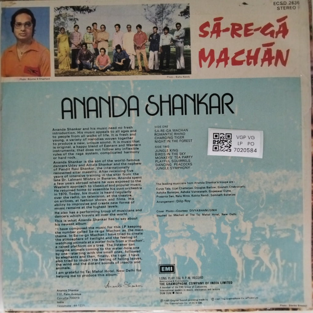 Ananda Shankar - Sa-Re-Ga Machan (Vinyl)