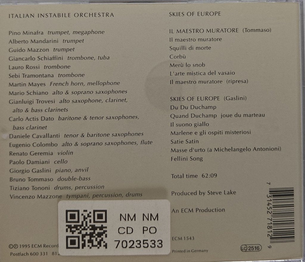 Italian Instabile Orchestra - Skies of Europe (CD)