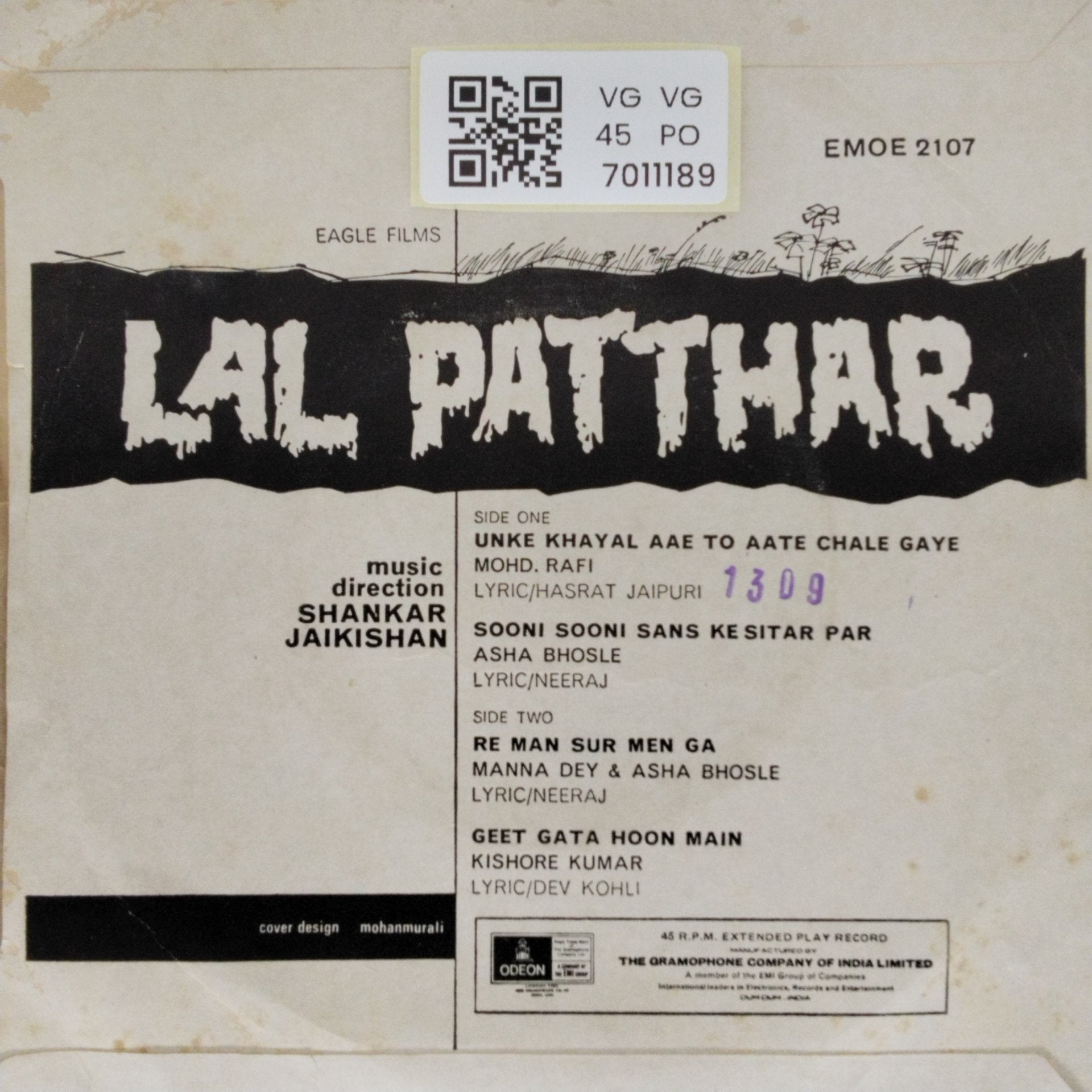 Shankar Jaikishan - Lal Patthar (45-RPM)