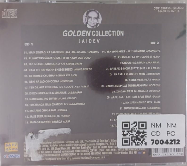 Jaidev - Golden Collection - His Greatest Hits (CD)