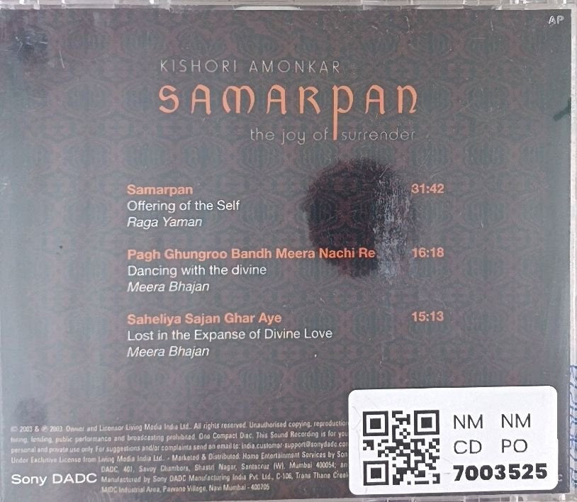 Kishori Amonkar - Samarpan: The Joy of Surrender (CD)
