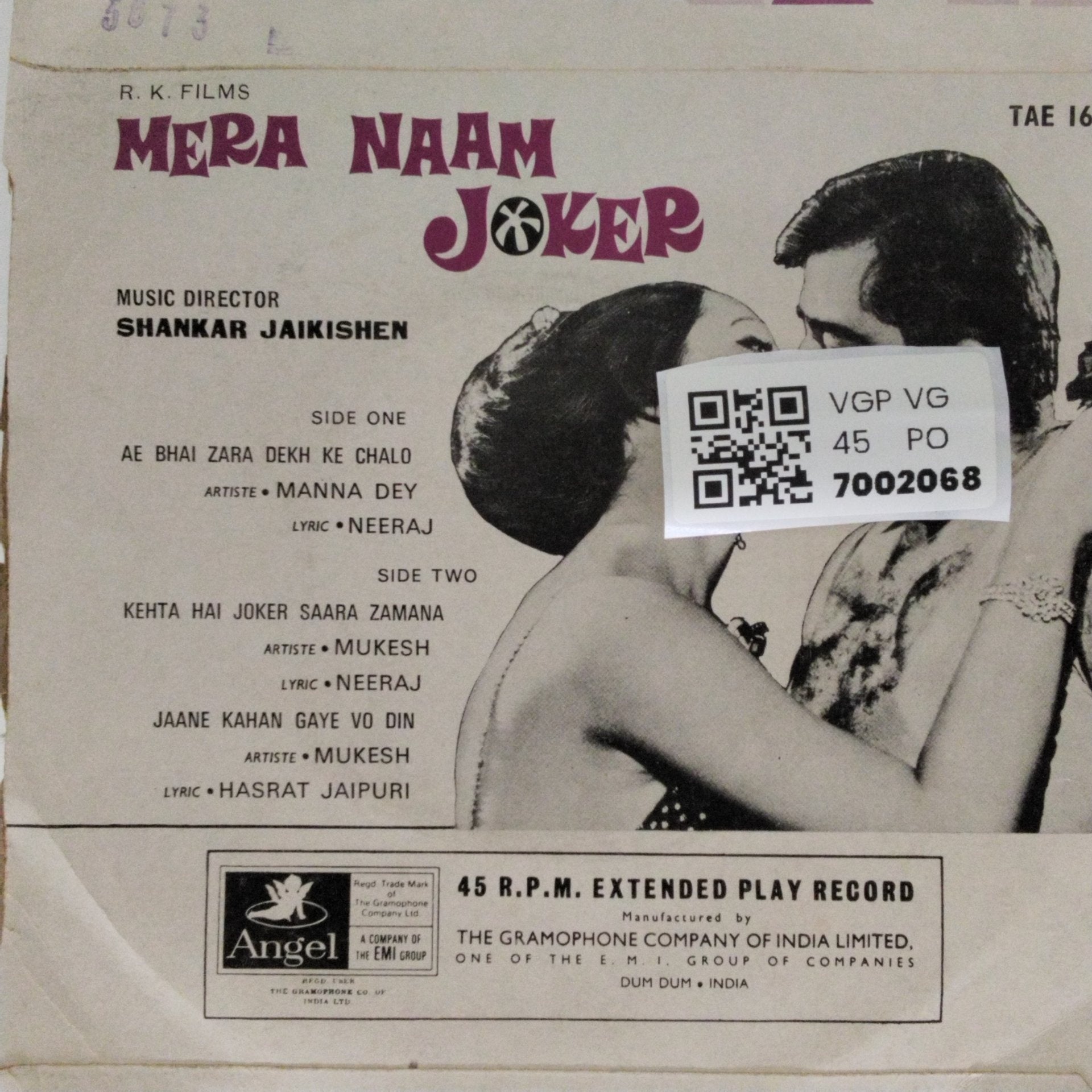 Shankar Jaikishen - Mera Naam Joker (45-RPM)
