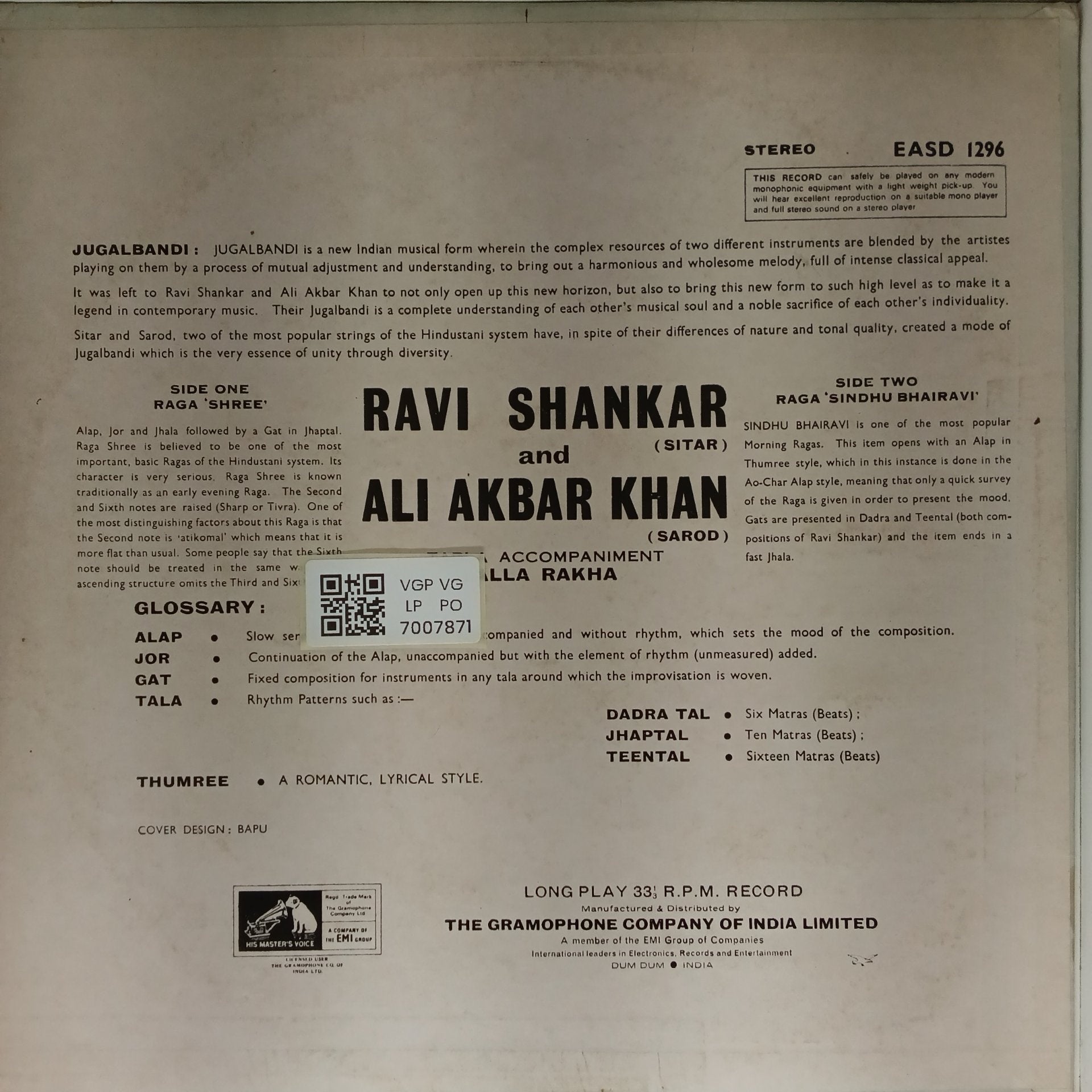 Ravi Shankar, Ali Akbar Khan, Alla Rakha - Shree / Sindhu Bhairavi (Vinyl)